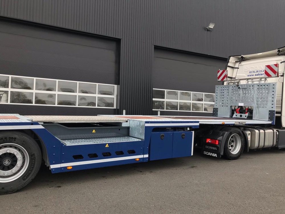 Semi-remorque porte mobil-home BIZON construite par Le Rouic