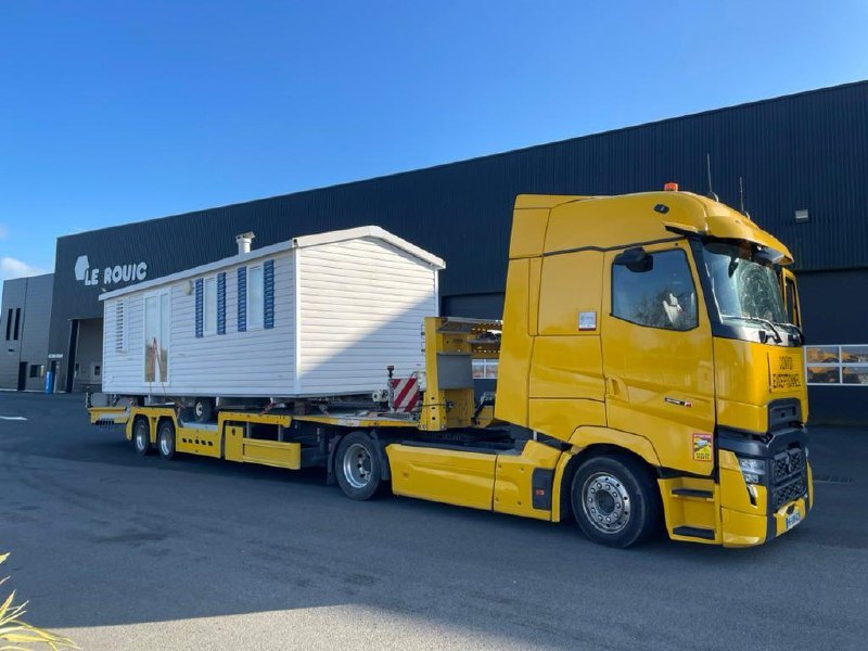 Semi-remorque porte mobil-home BIZON construite par Le Rouic